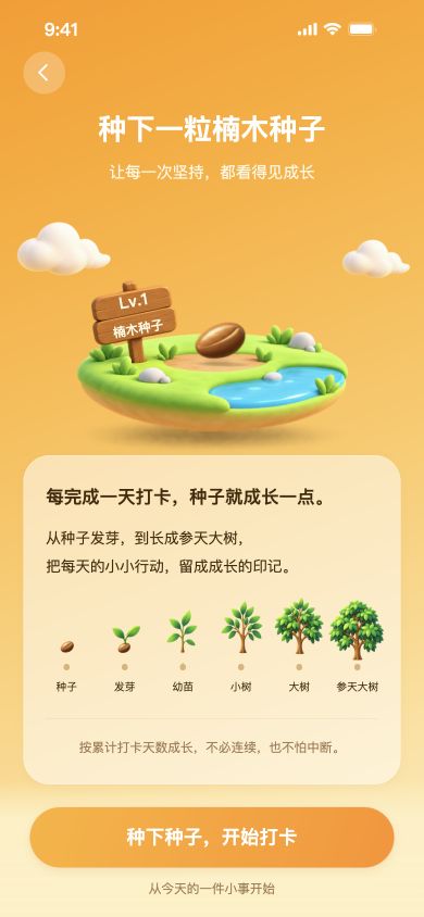 首次成长介绍，种下种子并查看六阶段成长